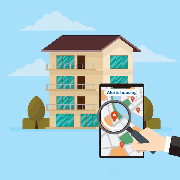 home, mobile with location of alerts housing.
