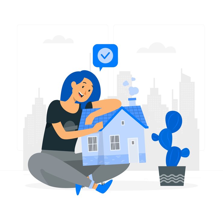 women holding home animated image