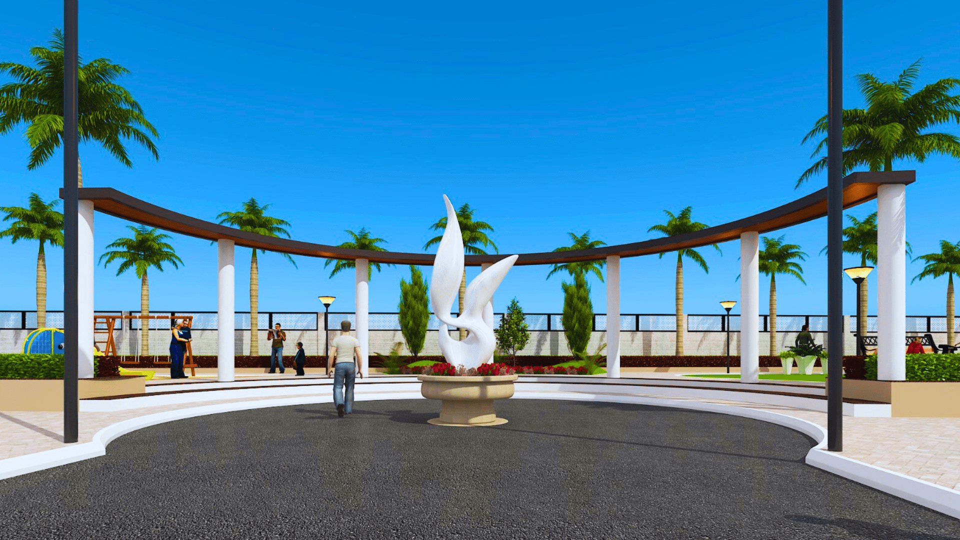 Siddhraj Paradise garden fountain